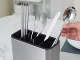 Cutlery Drainer 4 Compartments with Drip Tray, Silver/Black