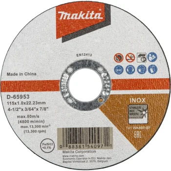 Makita D-65953 INOX Thin Cut-Off Wheel for Metal and Stainless Steel 115 mm