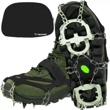 Trizand Ice Cleats with 12 Spikes for Shoes, Size M (35-39)