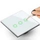 Maclean MCE705W Triple Touch Light Switch, Glass Panel, 86x86 mm, White