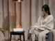 Ultrasonic Air Humidifier & Aromatherapy Diffuser with Flame Effect, USB, White