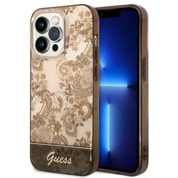 Guess Hardcase for iPhone 14 Pro Porcelain Collection Ocher