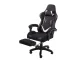 Gaming and Office Chair with Retractable Footrest, Black