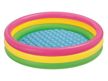 INTEX Inflatable Kids Paddling Pool 147 x 33 cm, 57422, Rainbow