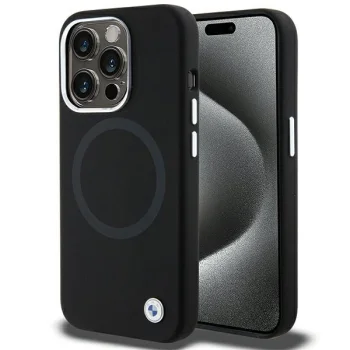 BMW iPhone 15 Pro Case Signature Liquid Silicone MagSafe, Black