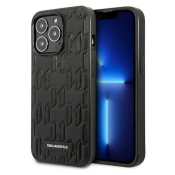 Karl Lagerfeld Monogram Plaque Case for iPhone 13 / 13 Pro, Black