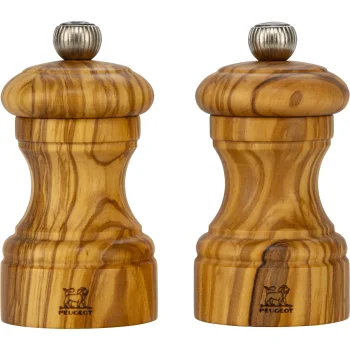 Peugeot Bistro Pepper and Salt Mill Set 10 cm, Olive Wood