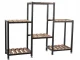 Wooden Flower Stand / Shelf Unit with 6 Shelves, Brown, 96x74x25 cm
