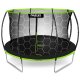 Neo-Sport NS-12C221 Garden Trampoline 374 cm with Inner Net and Ladder, Black/Green