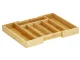 Bamboo Cutlery Drawer Organizer, 7 Compartments, 27-39cm