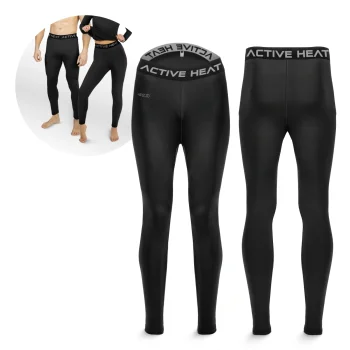 4Fizjo Unisex Thermal Pants, Black, Size S