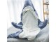 Wearable Shark Blanket Hoodie for Adults, Cozy Pajama Costume, Size L, Grey