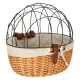 Wicker Bicycle Basket with Metal Grid for Dogs and Cats