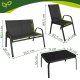 Balcony Furniture Set 4-Piece Gardlov Patio Sofa and Chairs, Black