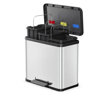 Pedal Recycling Bin Hailo Öko Trio Plus L, 3 x 9 L, Stainless Steel