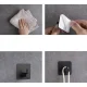 Ruhhy Self-Adhesive Towel Hook Set, 4 pcs, Black