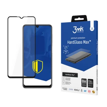 Tempered Glass Screen Protector 3mk HardGlass Max for Samsung Galaxy M22, Black
