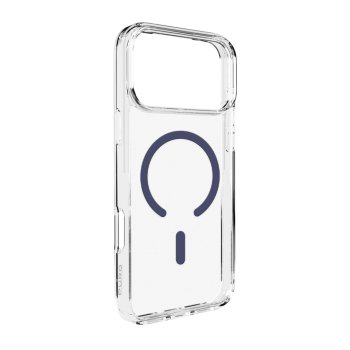 Puro Lite Mag TPU+PC Case Compatible with MagSafe iPhone 17 Pro - Transparent with Blue Ring