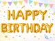 Happy Birthday Foil Balloon Garland Party Decoration, Gold