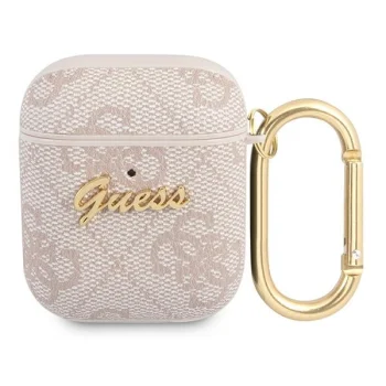 Guess 4G Script Metal Case for Apple AirPods 1 / 2, Pink