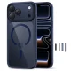 Tech-Protect Magpeak Magsafe CC Case for iPhone 17 Pro Max - Clear Navy Blue