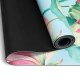 Balance Non-Slip Rubber Gymnastic Fitness Yoga Mat 185x68x0.4cm, Pink flowers