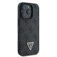 Guess Leather Metal Logo Strass Crossbody Case for iPhone 16 Pro - black