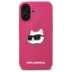 Karl Lagerfeld iPhone 16 Case Silicone Choupette Head MagSafe, Fuchsia