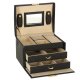 Large Jewellery Box Organiser with Drawers and Mirror, Black