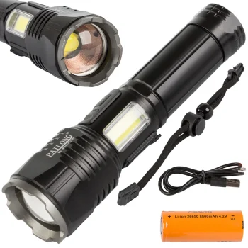 Bailong P19 Tactical LED Flashlight CREE XHP160, COB, Power Bank Function