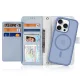 Dux Ducis Lawa Leather Wallet Case for iPhone 16 Pro Max, Blue