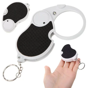 Folding Pocket Magnifier with LED Light 4x, White