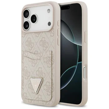 Guess iPhone 17 Pro Max Case 4G Double Card Triangle, Pink