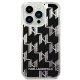 Karl Lagerfeld Liquid Glitter Monogram Case for iPhone 14 Pro, Black