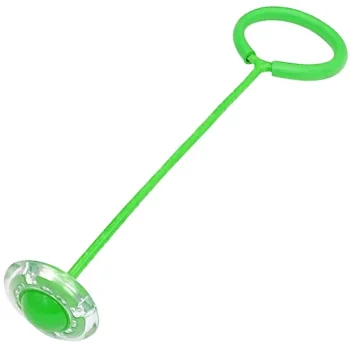 LED Ankle Skip Ball Fitness Game with Flashing Wheel for Kids, Green