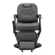 Gabbiano Bruno Barber Chair, Grey with Black Base