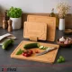 Zortiva Bamboo Cutting Board Set with Stand, 3 pcs