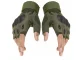 Fingerless Tactical Gloves, Size XL, Khaki