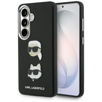 Karl Lagerfeld Saffiano Double Heads Metal Case for Samsung Galaxy S26+, Black