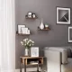 Leobert Loft Set of 3 Hanging Shelves, Brown/Black