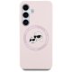 Karl Lagerfeld Silicone Double Heads And Circle MagSafe Case for Samsung Galaxy S25+, Pink