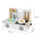 Wooden mini play kitchen for children with 7 accessories ECOTOYS