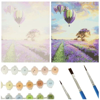 Ikonka Paint by Numbers Lavender Field, 50x40 cm
