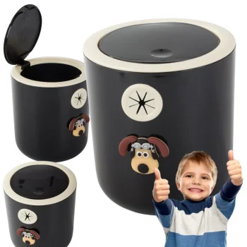 Mini Trash Can for Kids Room Dog, 2L, Click Lid