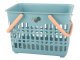 Plastic Shopping Basket with Folding Handles, 29x19x20.5 cm, Assorted Colors
