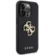 Guess iPhone 15 Pro Case Perforated 4G Glitter Logo, Black