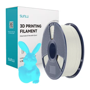 Sunlu PLA Glow W-Blu 3D Printer Filament, 1.75 mm, 1 kg, Glow-in-the-Dark, White and Blue
