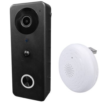 Smart Video Doorbell Tuya Wi-Fi 2MP Camera with Battery & Lock Control, Black