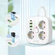 Tech-Protect PCS3X4 Power Strip, 3 Sockets, 2xUSB-A, 2xUSB-C 200 cm - White