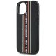 Karl Lagerfeld Saffiano Athleisure Stripes Cord Case for iPhone 15, Red